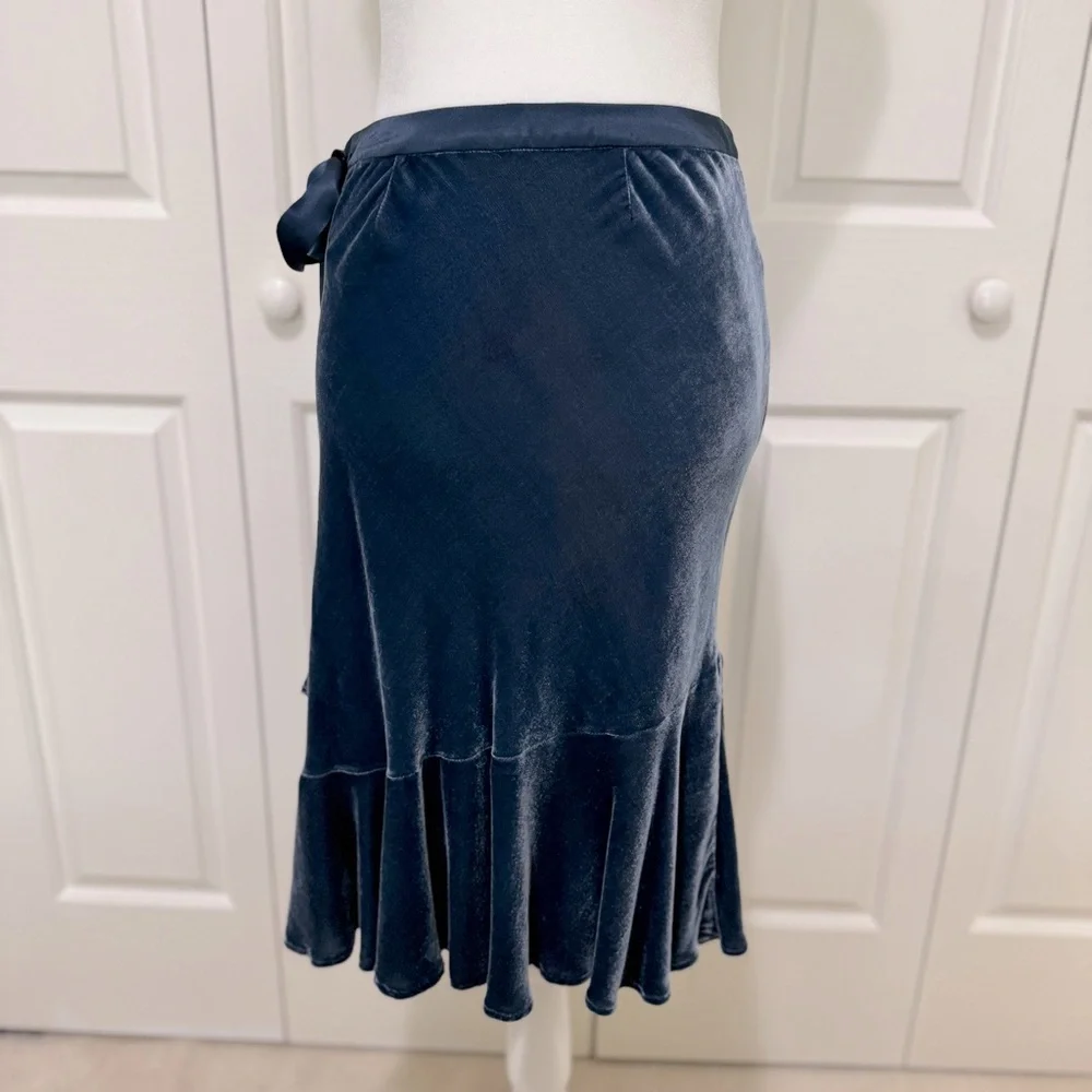 Vintage Nougat London Silk Blend Velvet Asym Ruffle Skirt Whimsigoth S - Picture 3 of 17